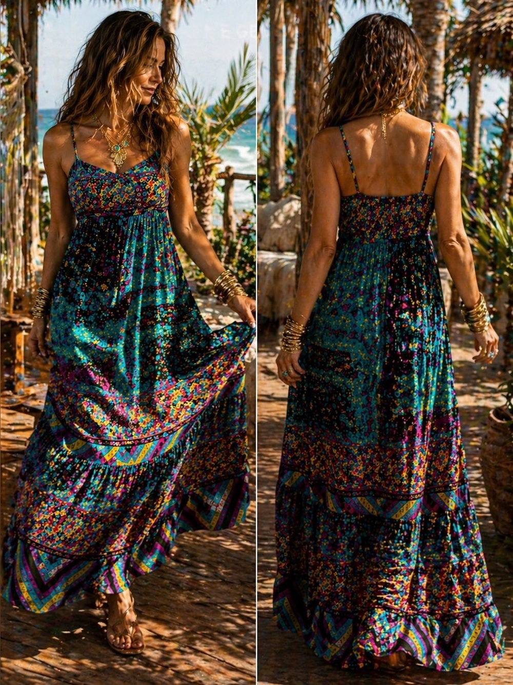 Betsey Johnson Y2K Boho Glam Maxi Dress - Picture 3 of 5